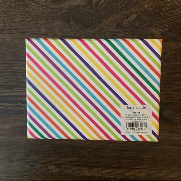 Kate Spade Striped Rainbow Note Card Set - Picture 3 of 4